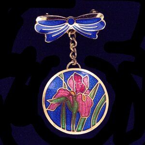 SITI CLOISONNÉ ORCHID FLOWER/BOW BROOCH - JOEFPP1